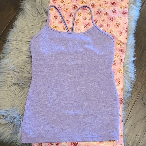 Lululemon power y tank heathered iris flower - Picture 4 of 6